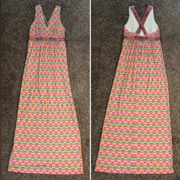 Tory Burch Patterned Silk Maxi Dress, Size Medium. - Picture 3 of 8